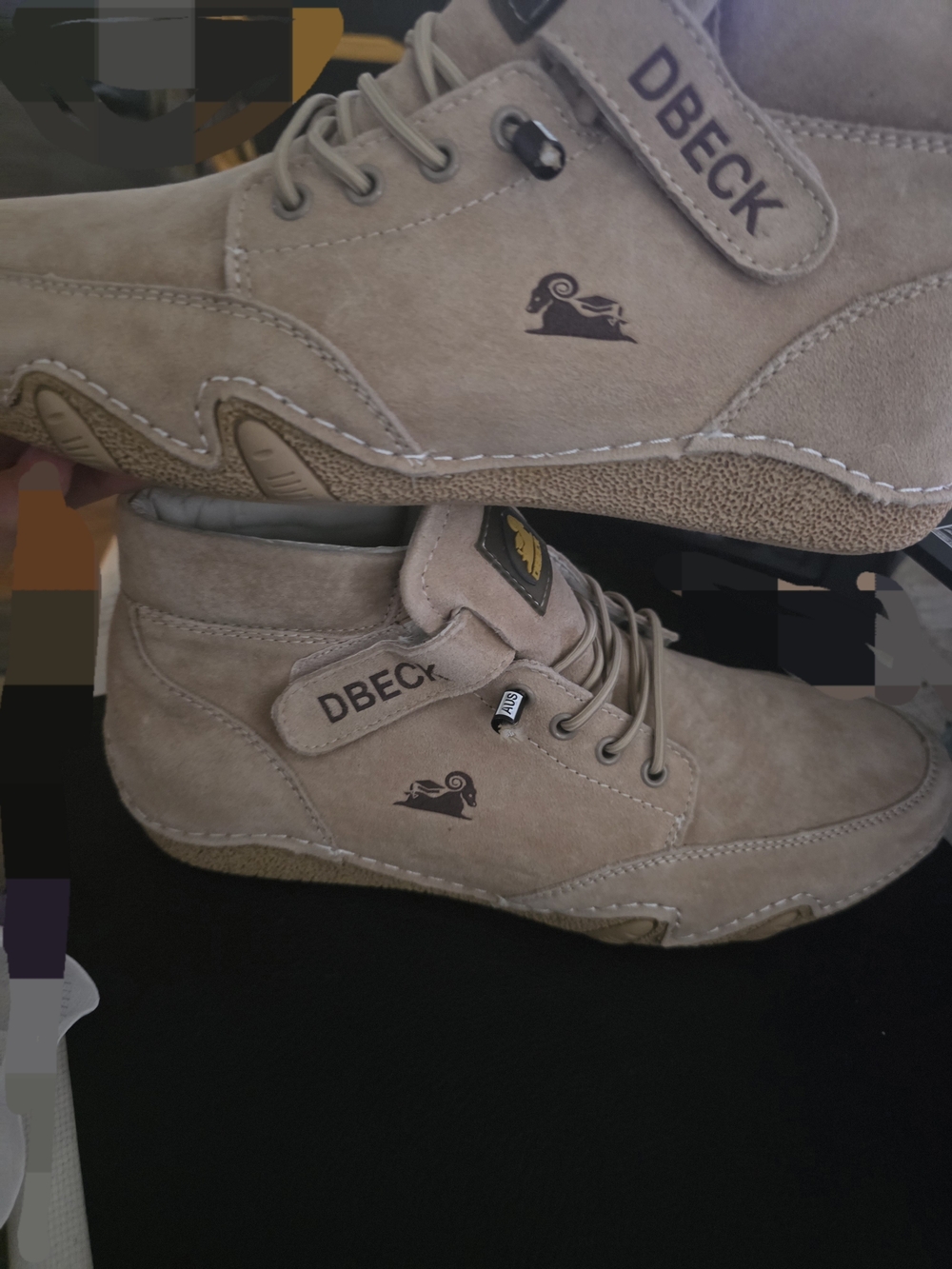 Australian Dbeck Beige Suede Lace-Up Ankle Boots